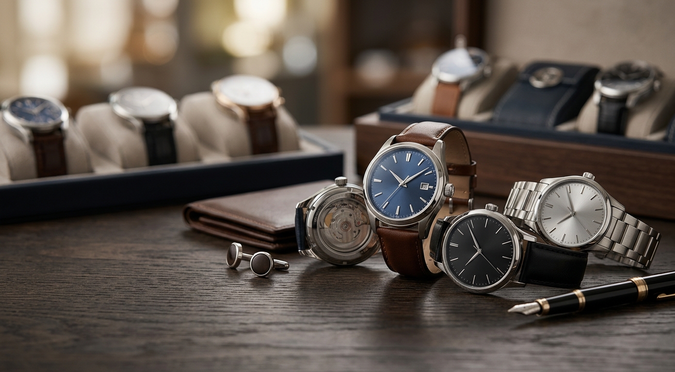 Luxury watches for men featuring stylish designs, versatile colors, and affordable elegance