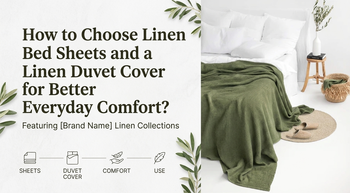 Linen Bed Sheets and a Linen Duvet Cover from MagicLinen featuring breathable European flax fabric, natural textures, and neutral bedroom styling
