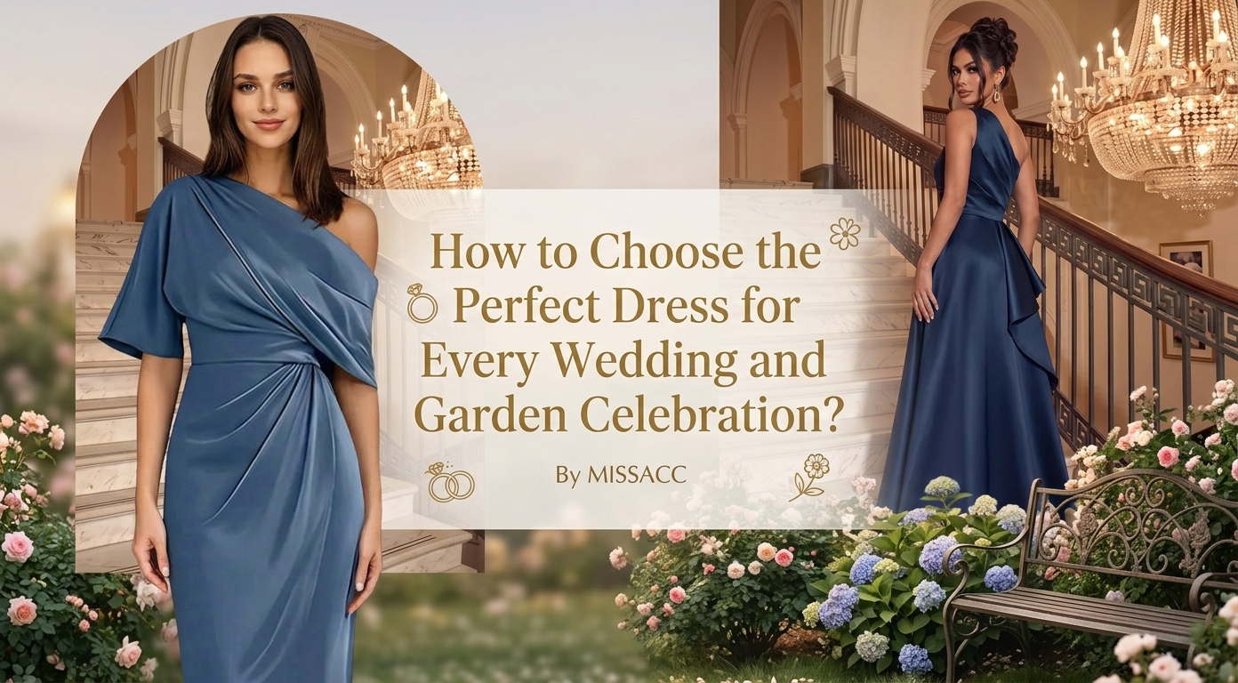 Garden party attire, elegant mom wedding dresses, and junior bridesmaid dresses from Missacc